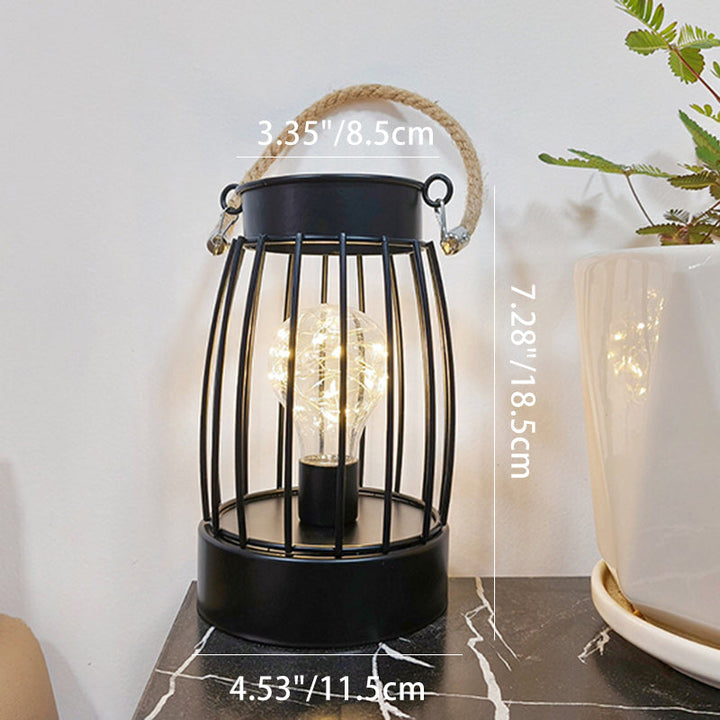 Stornfield | Modern Minimalist Iron Vertical Stripe Round Square LED Table Lamp for Living Room