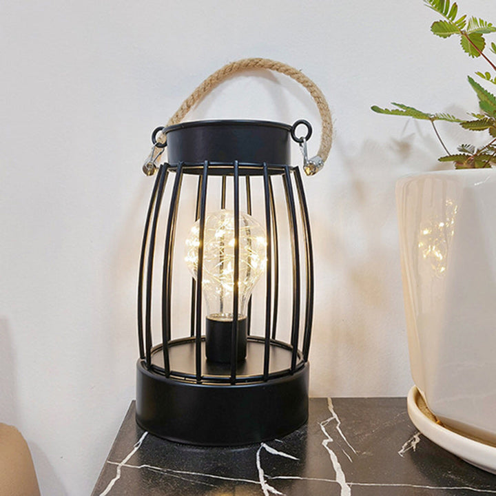 Stornfield | Modern Minimalist Iron Vertical Stripe Round Square LED Table Lamp for Living Room