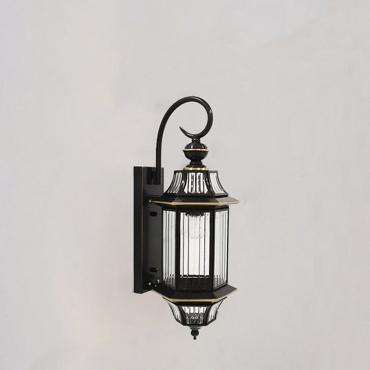 Traditional Vintage Round Cylinder Glass Copper 1-Light Wall Sconce Lamp For Garden | Stornfield