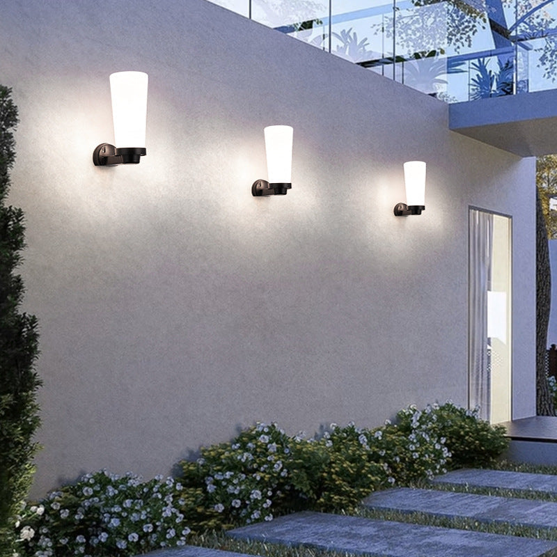 Modern Simplicity Flower Cone Square Cylinder Ball Acrylic ABS Iron 1-Light Wall Sconce Lamp For Outdoor Patio | Stornfield