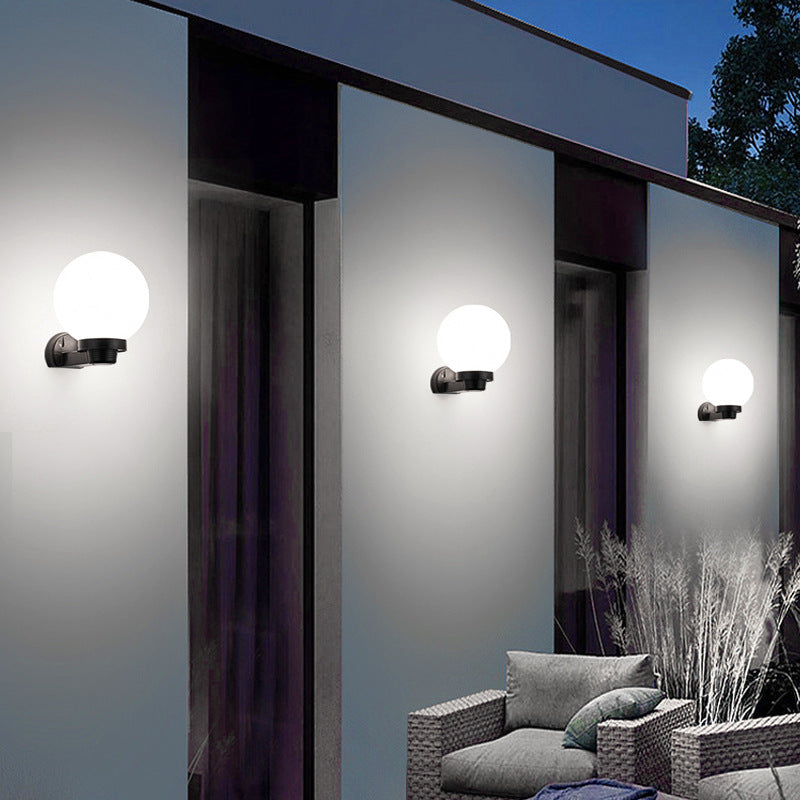 Modern Simplicity Flower Cone Square Cylinder Ball Acrylic ABS Iron 1-Light Wall Sconce Lamp For Outdoor Patio | Stornfield