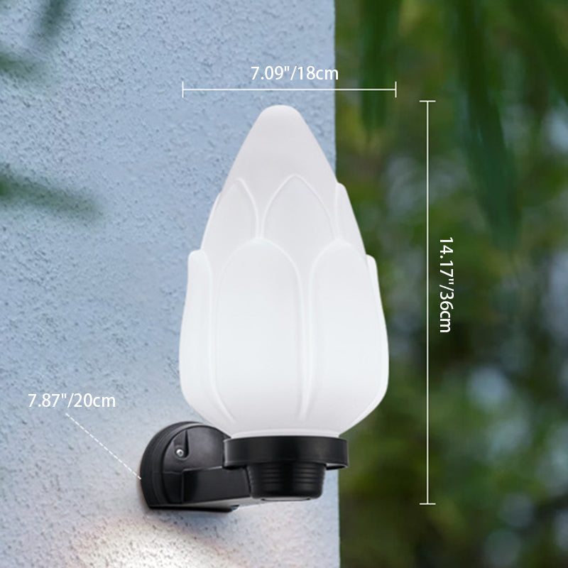 Modern Simplicity Flower Cone Square Cylinder Ball Acrylic ABS Iron 1-Light Wall Sconce Lamp For Outdoor Patio | Stornfield