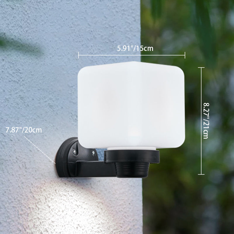 Modern Simplicity Flower Cone Square Cylinder Ball Acrylic ABS Iron 1-Light Wall Sconce Lamp For Outdoor Patio | Stornfield