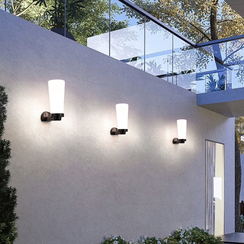 Modern Simplicity Flower Cone Square Cylinder Ball Acrylic ABS Iron 1-Light Wall Sconce Lamp For Outdoor Patio | Stornfield