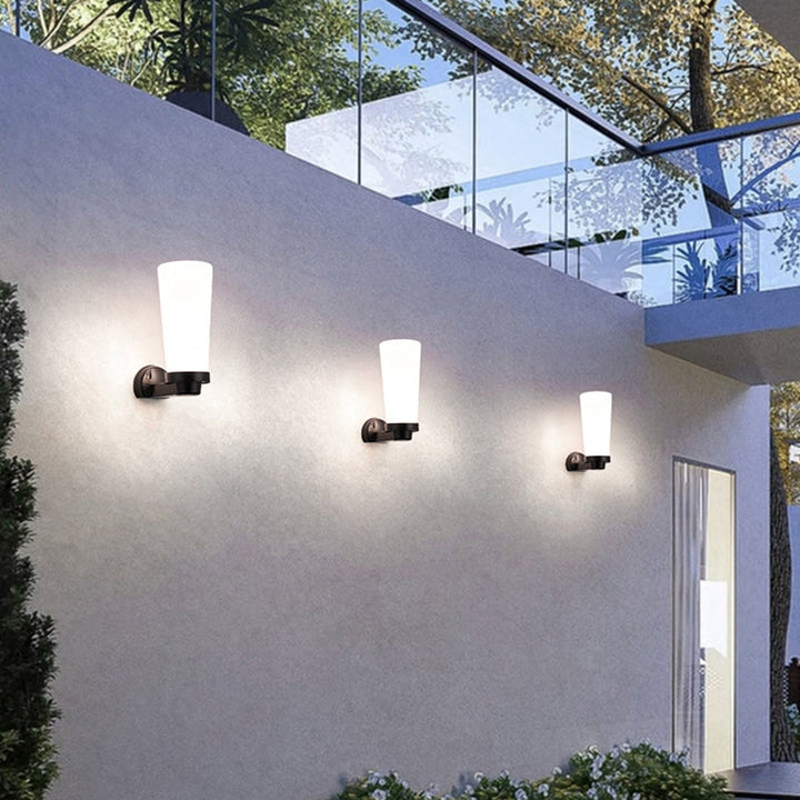 Modern Simplicity Flower Cone Square Cylinder Ball Acrylic ABS Iron 1-Light Wall Sconce Lamp For Outdoor Patio | Stornfield