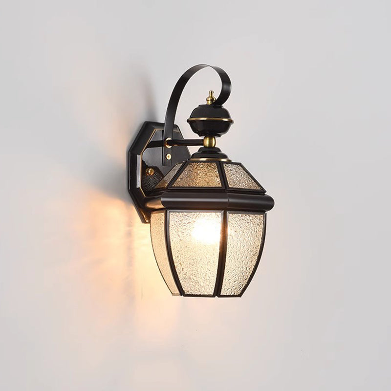 Contemporary Nordic Room Square Glass Copper 1-Light Wall Sconce Lamp For Outdoor Patio | Stornfield