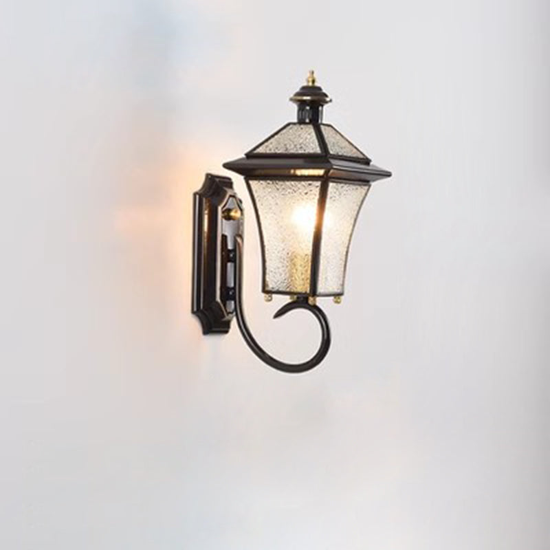Contemporary Nordic Room Square Glass Copper 1-Light Wall Sconce Lamp For Outdoor Patio | Stornfield