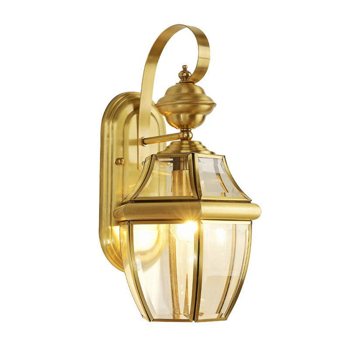 Contemporary Scandinavian Hexagonal Round Square Glass Brass 1/3 Light Wall Sconce Lamp For Garden | Stornfield
