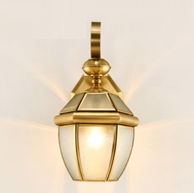 Contemporary Scandinavian Hexagonal Round Square Glass Brass 1/3 Light Wall Sconce Lamp For Garden | Stornfield