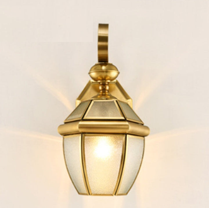 Contemporary Scandinavian Hexagonal Round Square Glass Brass 1/3 Light Wall Sconce Lamp For Garden | Stornfield