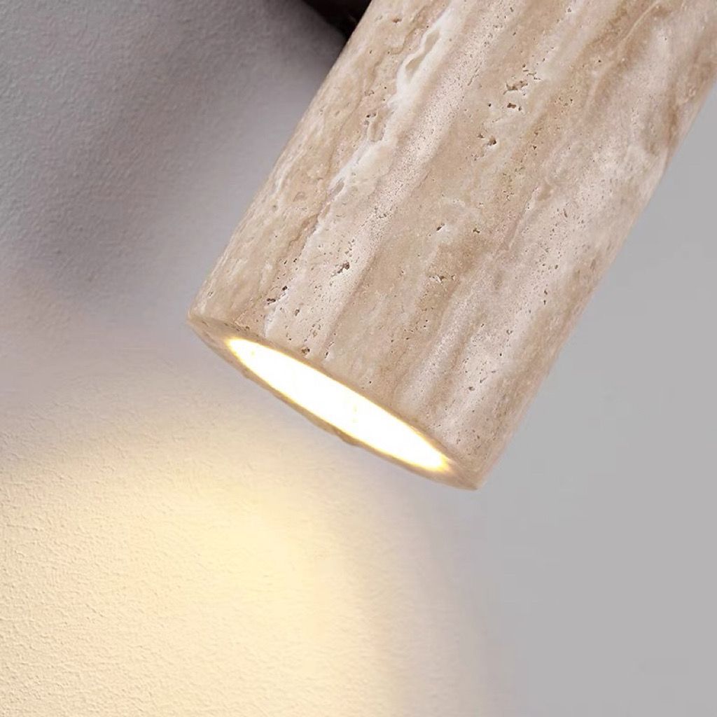 Stornfield | Nordivea Travertine Wall Sconce | Scandinavian Design | 2-Light | Wood & Travertine