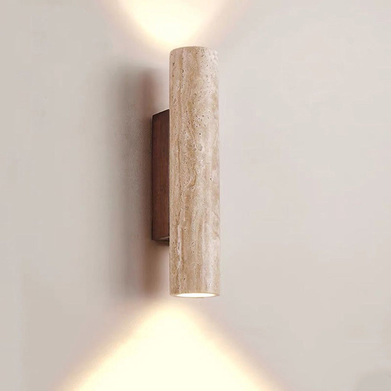 Stornfield | Nordivea Travertine Wall Sconce | Scandinavian Design | 2-Light | Wood & Travertine