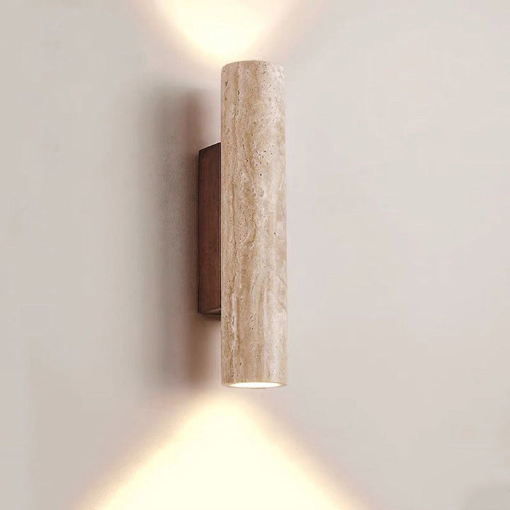 Stornfield | Nordivea Travertine Wall Sconce | Scandinavian Design | 2-Light | Wood & Travertine