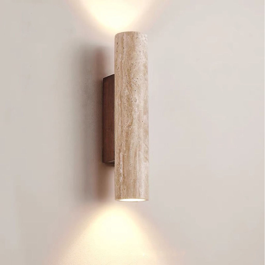 Stornfield | Nordivea Travertine Wall Sconce | Scandinavian Design | 2-Light | Wood & Travertine