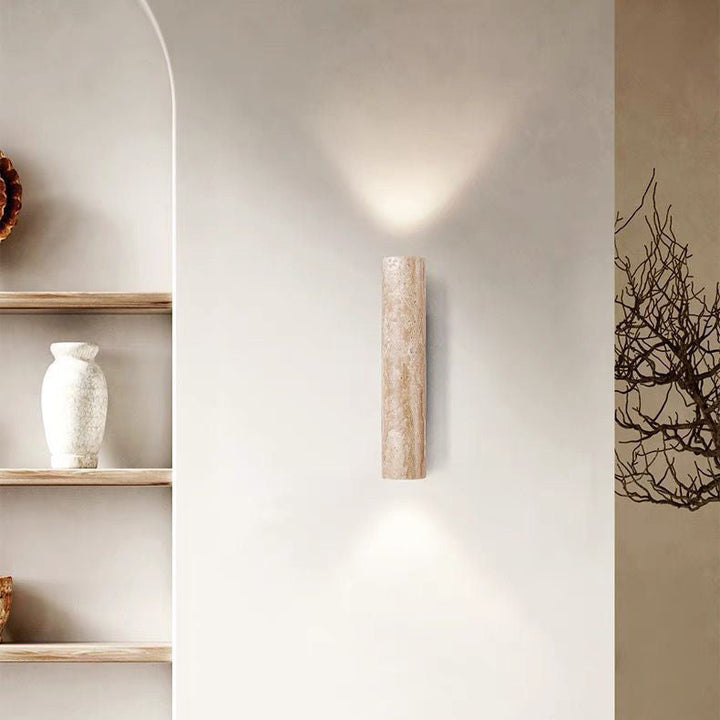 Stornfield | Nordivea Travertine Wall Sconce | Scandinavian Design | 2-Light | Wood & Travertine