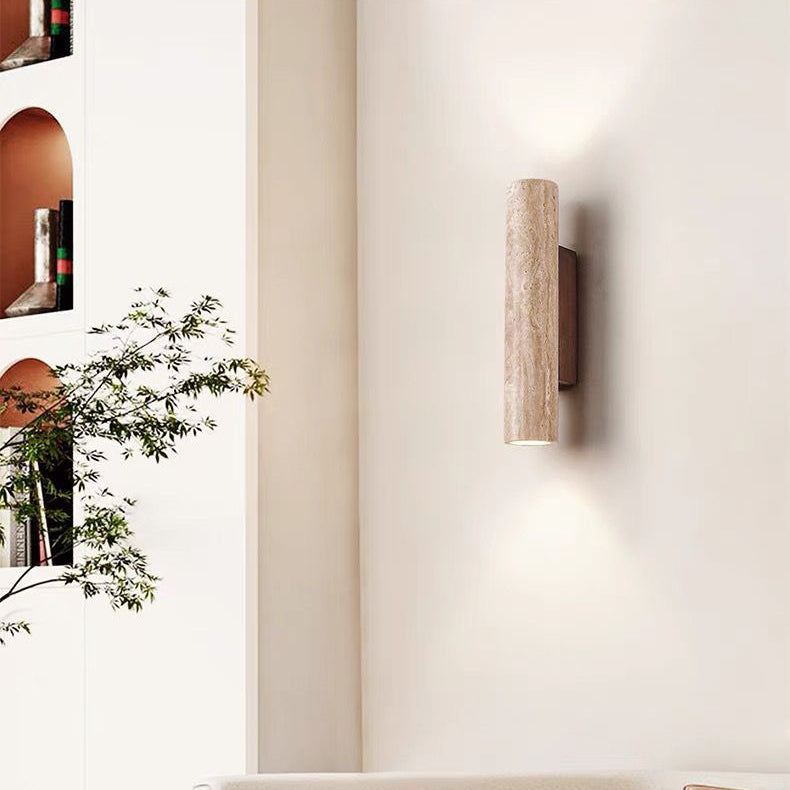 Stornfield | Nordivea Travertine Wall Sconce | Scandinavian Design | 2-Light | Wood & Travertine