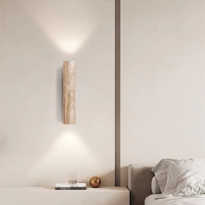 Stornfield | Nordivea Travertine Wall Sconce | Scandinavian Design | 2-Light | Wood & Travertine