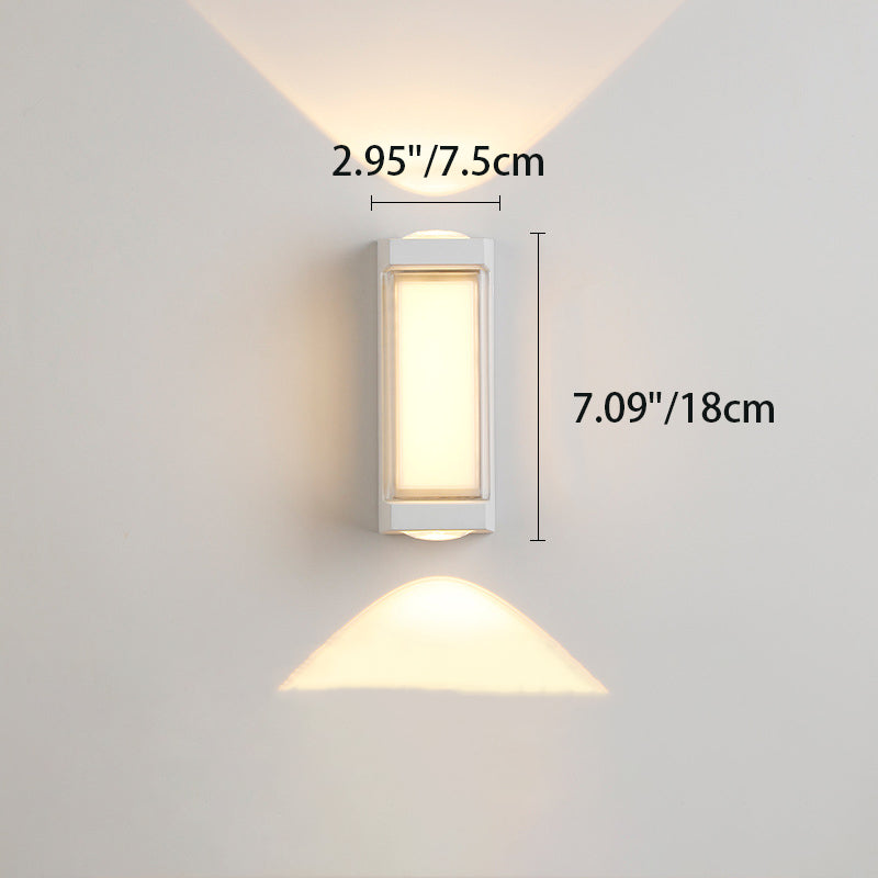 Modern Simplicity Rectangle Round Diamond PC Aluminum LED Wall Sconce Lamp For Garden | Stornfield