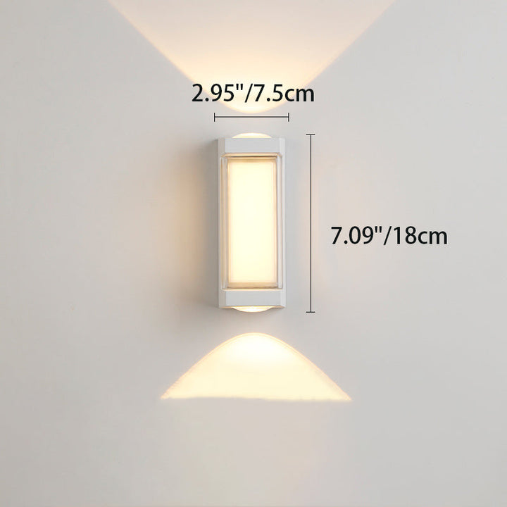 Modern Simplicity Rectangle Round Diamond PC Aluminum LED Wall Sconce Lamp For Garden | Stornfield