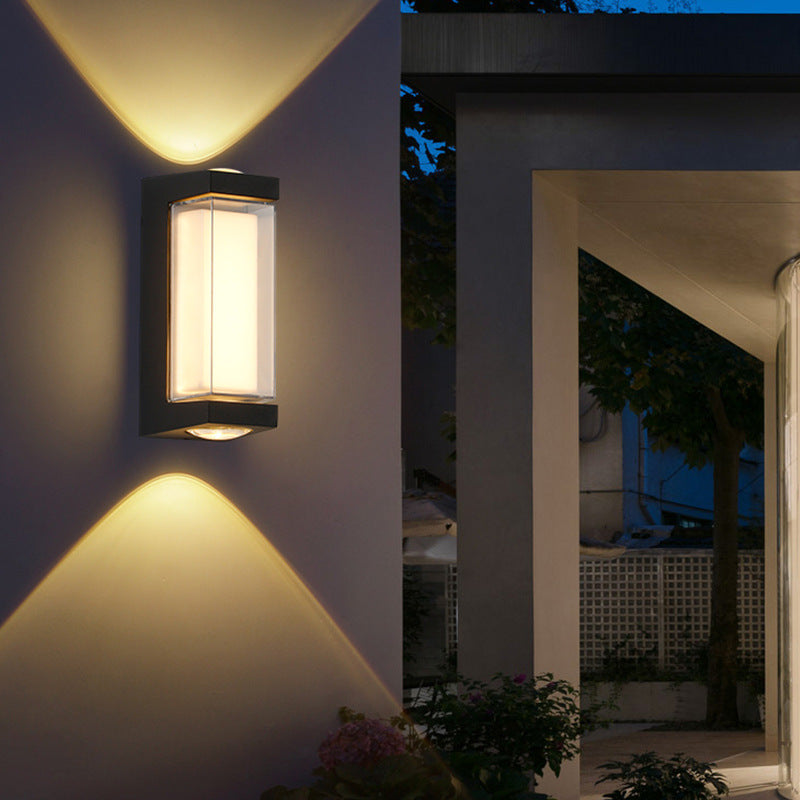 Modern Simplicity Rectangle Round Diamond PC Aluminum LED Wall Sconce Lamp For Garden | Stornfield