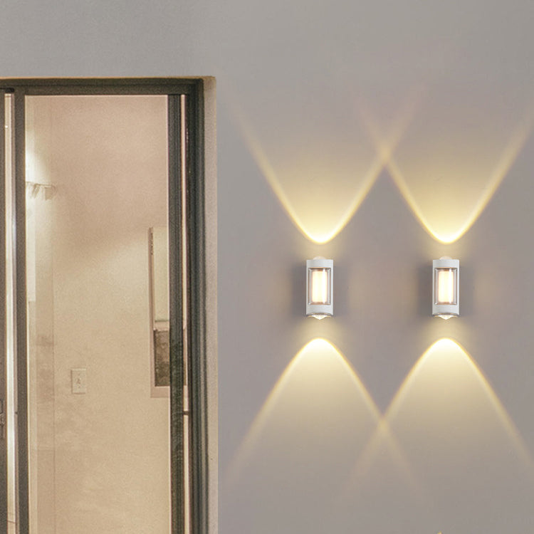 Modern Simplicity Rectangle Round Diamond PC Aluminum LED Wall Sconce Lamp For Garden | Stornfield