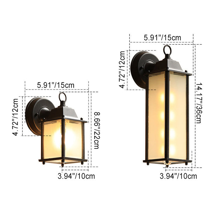 Modern Minimalist Square Rectangle Round Glass Aluminum 1-Light Wall Sconce Lamp For Garden | Stornfield