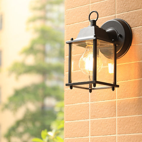 Modern Minimalist Square Rectangle Round Glass Aluminum 1-Light Wall Sconce Lamp For Garden | Stornfield