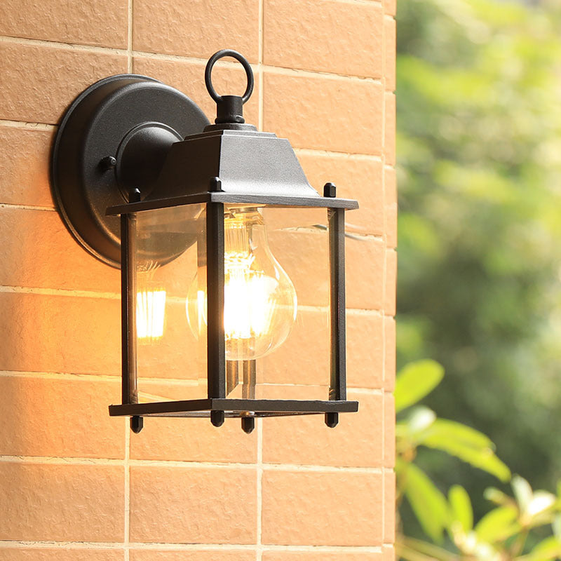 Modern Minimalist Square Rectangle Round Glass Aluminum 1-Light Wall Sconce Lamp For Garden | Stornfield