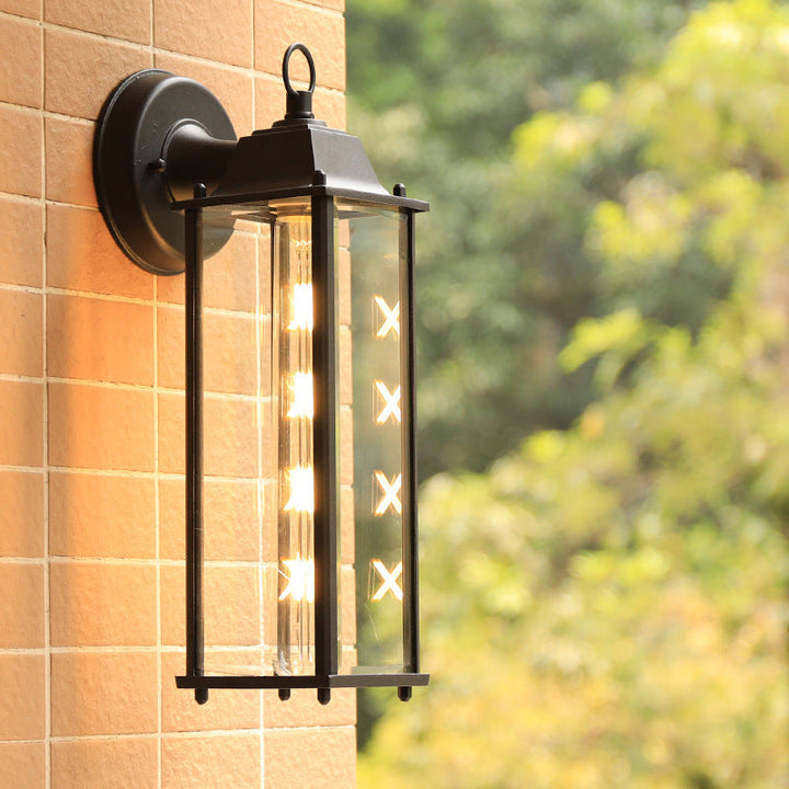 Modern Minimalist Square Rectangle Round Glass Aluminum 1-Light Wall Sconce Lamp For Garden | Stornfield
