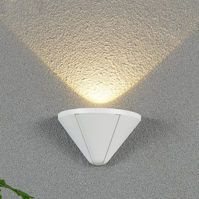 Modern Minimalist Triangle Waterproof Lens Aluminum LED Wall Sconce Lamp For Outdoor Patio | Stornfield
