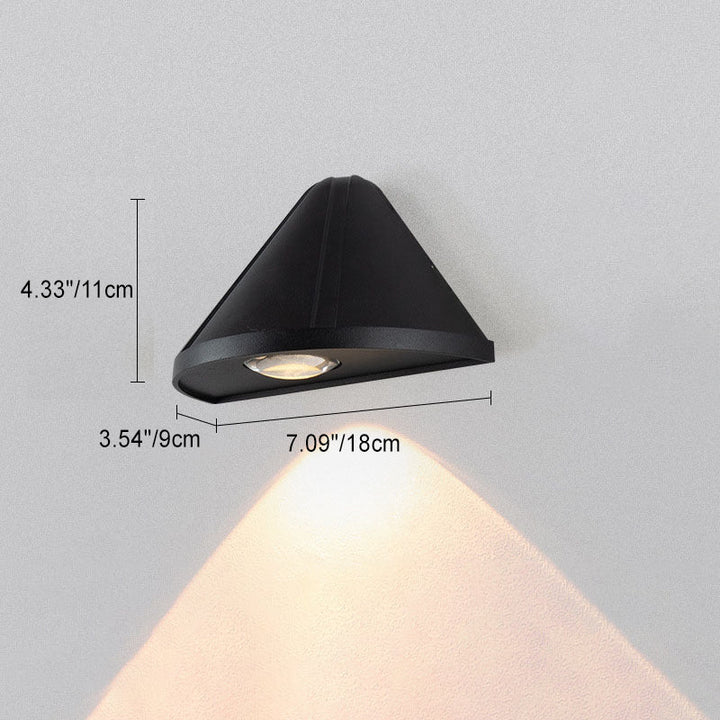 Modern Minimalist Triangle Waterproof Lens Aluminum LED Wall Sconce Lamp For Outdoor Patio | Stornfield