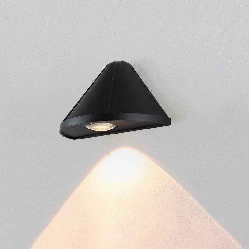 Modern Minimalist Triangle Waterproof Lens Aluminum LED Wall Sconce Lamp For Outdoor Patio | Stornfield