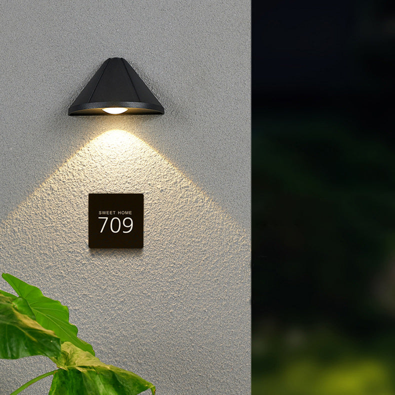 Modern Minimalist Triangle Waterproof Lens Aluminum LED Wall Sconce Lamp For Outdoor Patio | Stornfield