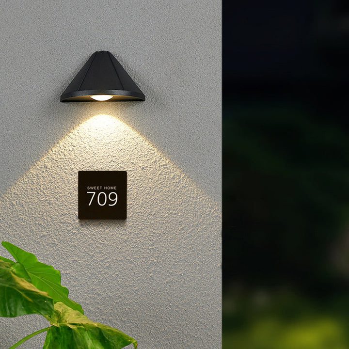 Modern Minimalist Triangle Waterproof Lens Aluminum LED Wall Sconce Lamp For Outdoor Patio | Stornfield