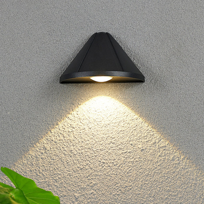 Modern Minimalist Triangle Waterproof Lens Aluminum LED Wall Sconce Lamp For Outdoor Patio | Stornfield