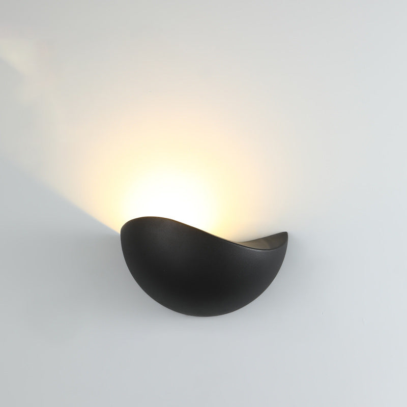 Modern Minimalist Triangle Bird's Nest Half Circle Waterproof Aluminum LED Wall Sconce Lamp For Outdoor Patio | Stornfield