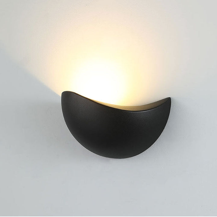 Modern Minimalist Triangle Bird's Nest Half Circle Waterproof Aluminum LED Wall Sconce Lamp For Outdoor Patio | Stornfield