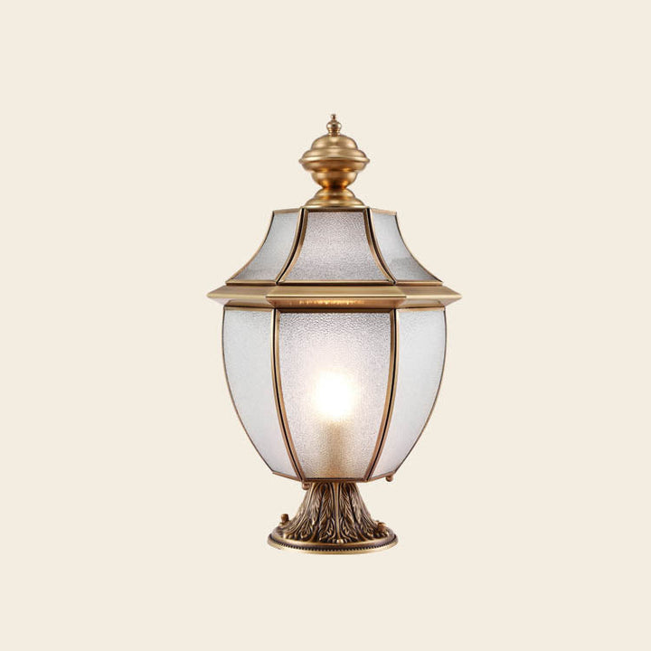 Contemporary Scandinavian Hexagonal Bell Glass Brass 1-Light Outdoor Light For Outdoor Patio | Stornfield