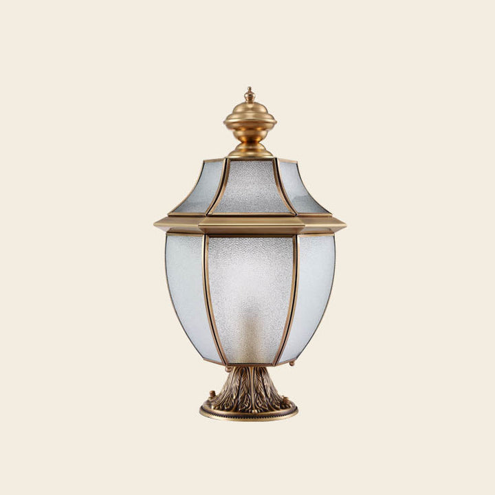 Contemporary Scandinavian Hexagonal Bell Glass Brass 1-Light Outdoor Light For Outdoor Patio | Stornfield