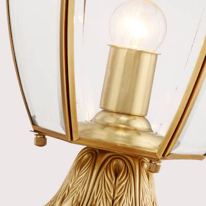 Contemporary Scandinavian Hexagonal Bell Glass Brass 1-Light Outdoor Light For Outdoor Patio | Stornfield