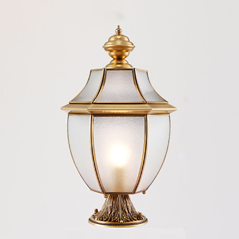 Contemporary Scandinavian Hexagonal Bell Glass Brass 1-Light Outdoor Light For Outdoor Patio | Stornfield