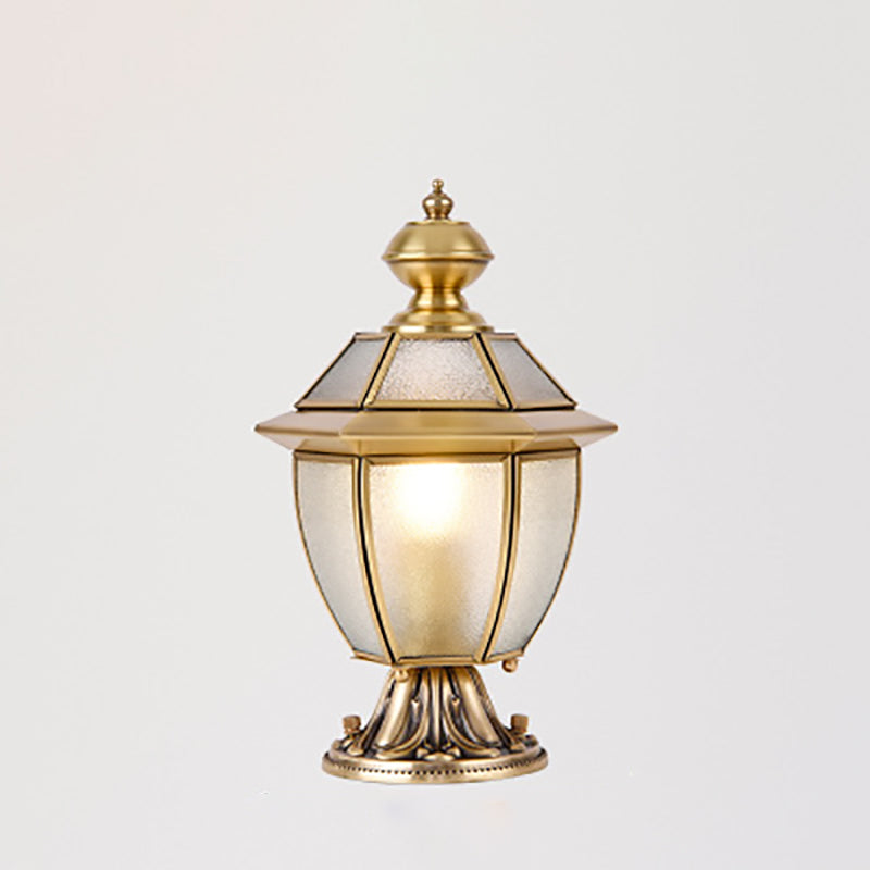 Modern Luxury Hexagonal Bell Round Glass Brass 1-Light Outdoor Light For Garden | Stornfield