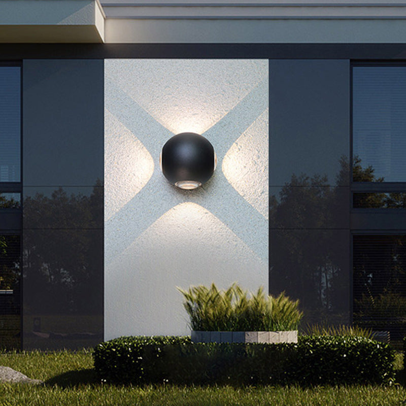Modern Minimalist Round Square Orb Lens Aluminum LED Wall Sconce Lamp For Garden | Stornfield