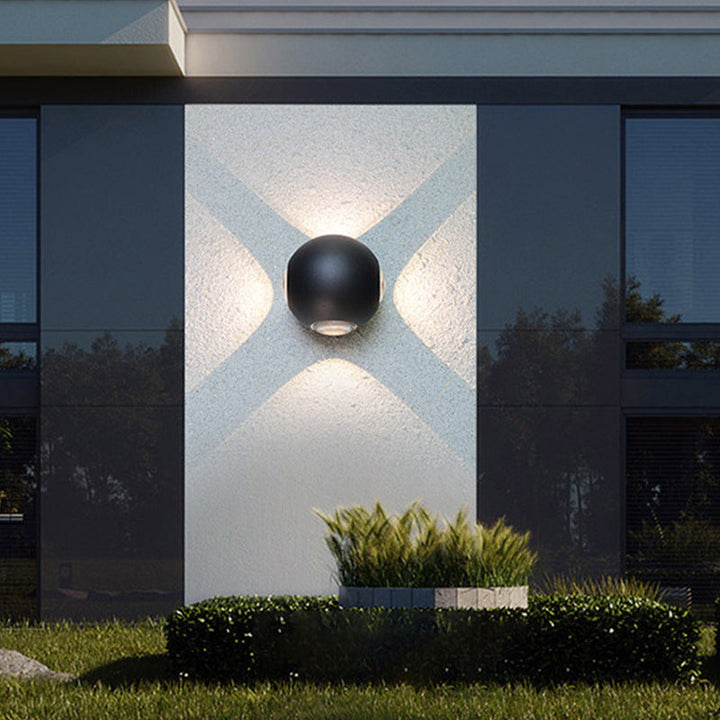 Modern Minimalist Round Square Orb Lens Aluminum LED Wall Sconce Lamp For Garden | Stornfield