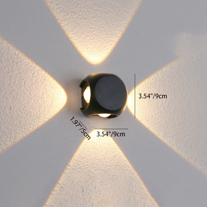 Modern Minimalist Round Square Orb Lens Aluminum LED Wall Sconce Lamp For Garden | Stornfield