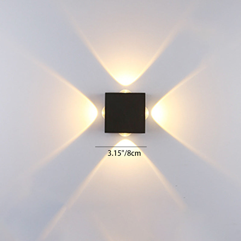 Modern Minimalist Round Square Orb Lens Aluminum LED Wall Sconce Lamp For Garden | Stornfield