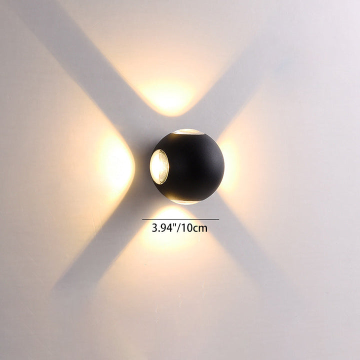 Modern Minimalist Round Square Orb Lens Aluminum LED Wall Sconce Lamp For Garden | Stornfield