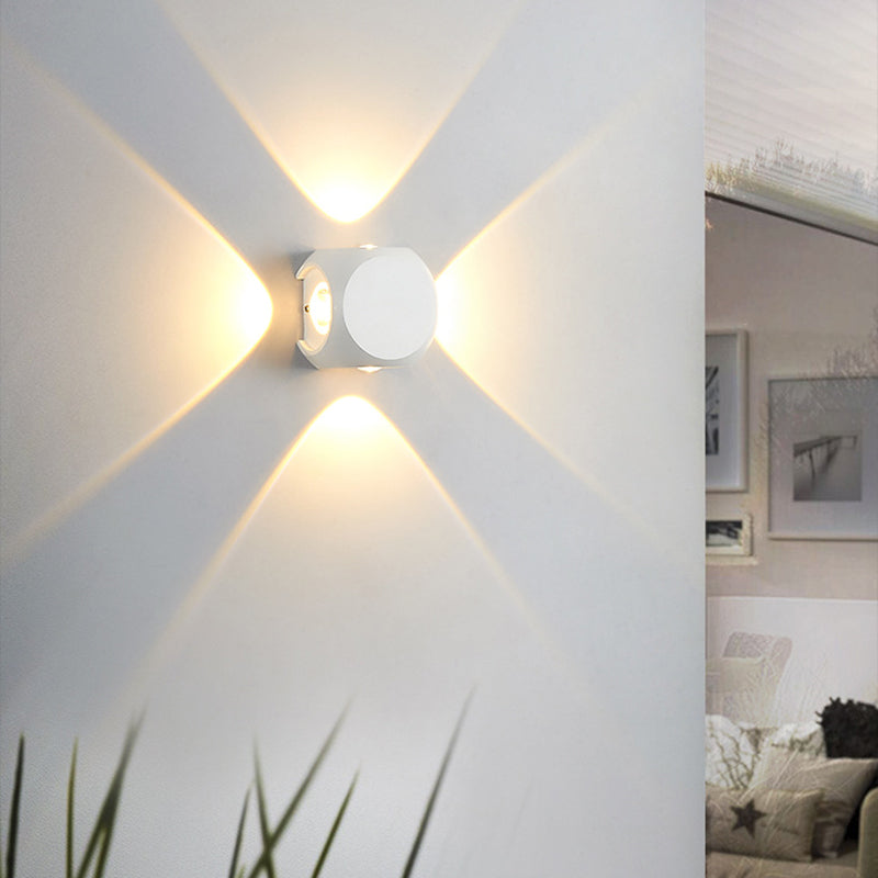 Modern Minimalist Round Square Orb Lens Aluminum LED Wall Sconce Lamp For Garden | Stornfield