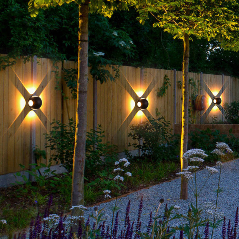 Modern Minimalist Round Square Orb Lens Aluminum LED Wall Sconce Lamp For Garden | Stornfield