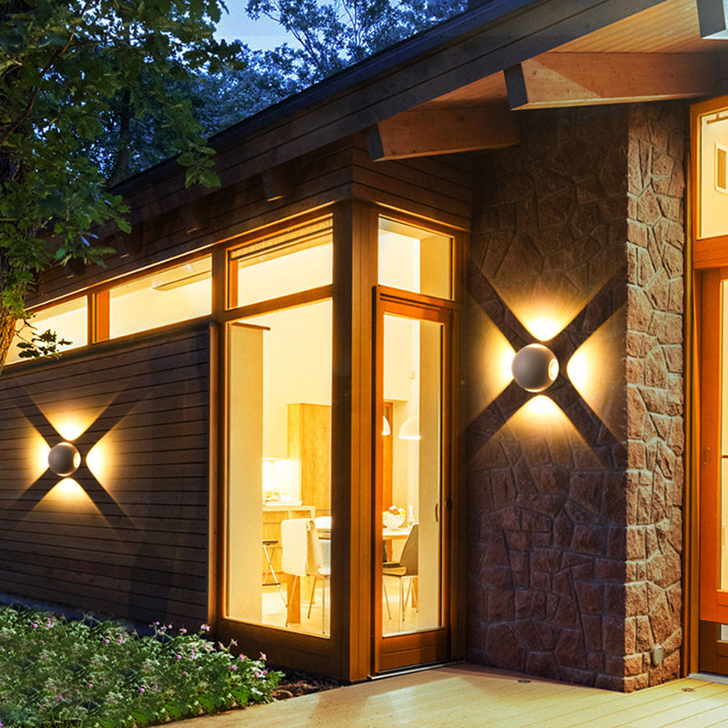 Modern Minimalist Round Square Orb Lens Aluminum LED Wall Sconce Lamp For Garden | Stornfield